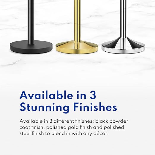 New Star Foodservice 1028911 Stanchions, 36-Inch Height, 6.5-Foot Retractable Belt, Set of 2, Hazard Belt Pattern