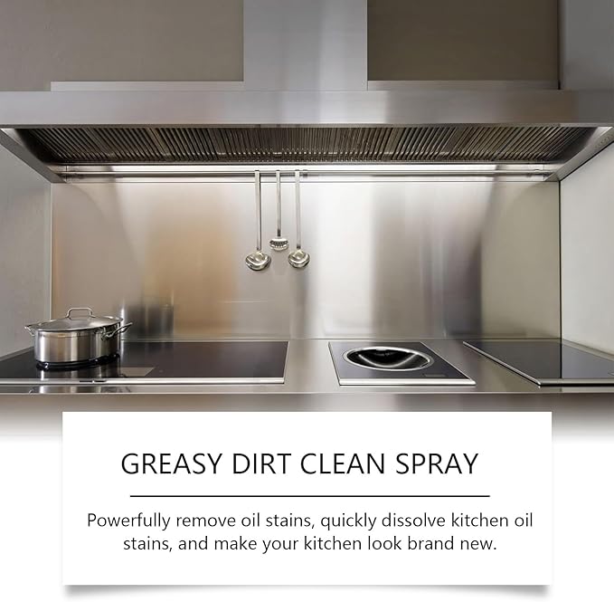 2025 New Greasy Dirt Clean Spray, Multifunctional Powerful Kitchen Foam Cleaner, Fast Foaming and Stain Removing, Heavy Oil Stain Cleaner Kitchen for Oven, Stove, Range Hood (3pcs)