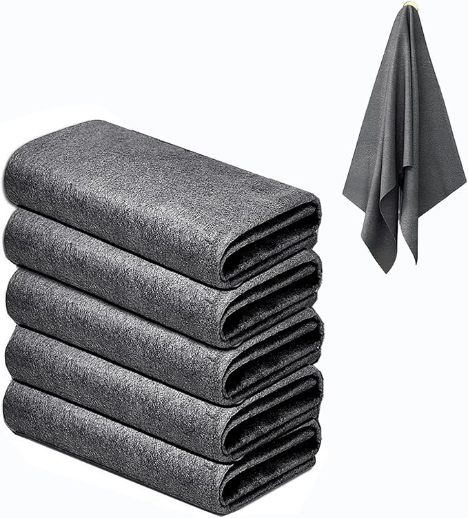 5pcs 9×7 Inches Real Magic Cloth Thickened Magic Cleaning Cloth Microfiber Magic Cleaning Cloth for Mirror, Glass, Window and Cars