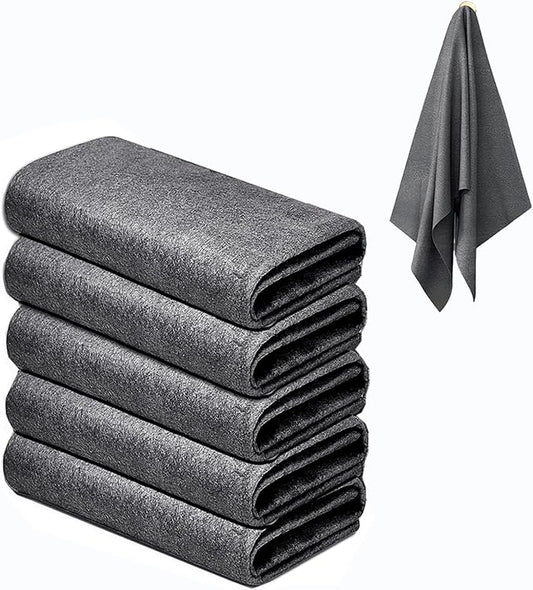 5pcs 9×7 Inches Real Magic Cloth Thickened Magic Cleaning Cloth Microfiber Magic Cleaning Cloth for Mirror, Glass, Window and Cars