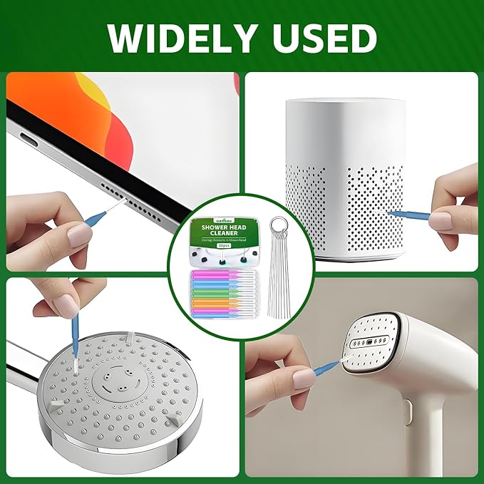 uadbau Shower Head Cleaner Tool Set, Multi-Size Shower Head Cleaning Brush for Small Hole Anti-Clogging Nozzle with Storage Boxes, Picks Fitting Nozzle Unclogger for Household Bathroom (30 Pcs)