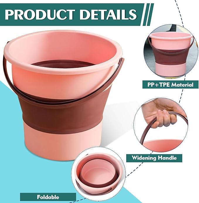 Collapsible Bucket 3PCS 4.5 Gallon/17L Small Plastic Household Cleaning Mop Buckets Foldable Water Bucket for Car Wash Fishing Camping Beach (Large 3 PCS)