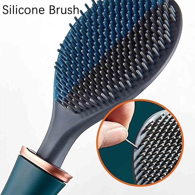 2025 New Modern Flexible Silicone Toilet Caspa for Home，Silicone Toilet Bowl Brush & Holder Set, Wall Mounted Cleaning Kit with Dispenser, Flexible & Hygienic Bathroom Scrubber for Home (#A+B)