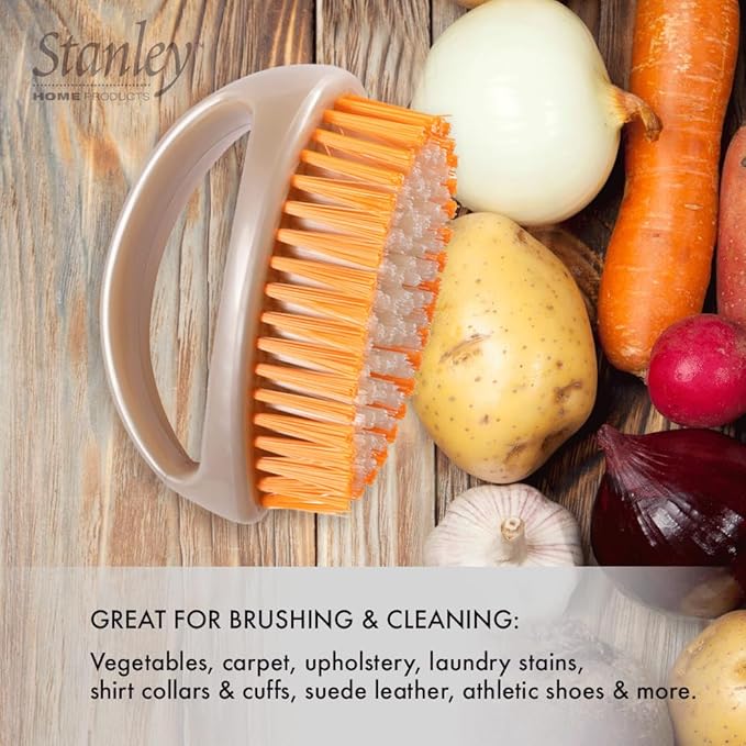 Stanley Home Products Super Scrubby Scrub Brush - All Purpose Cleaning Scrubber w/Looped Handle for Scrubbing Vegetables, Laundry, Shoes, Car & Tub - Deep Multi Surface Cleaning (3)