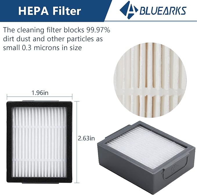 Bluearks 16Pcs Parts Compatible with Roomba i1+ J7 i7+ i3+ i4+ EVO i6+ i8+ i7 J7+ Plus E5 E6 E7 Robot Vacuum Cleaner Accessories Kit, 2 Rubber Main Brush 4 Filters 4 Side Brushes 6 Vacuum Bags