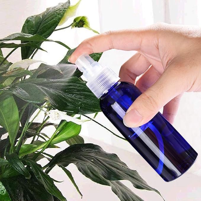 Fine Mist Spray Bottle 5Pcs 3.4oz/100ml Blue Travel Bottles With 5 Contain Caps Leak Proof for Makeup Cosmetic Containers (BLUE)