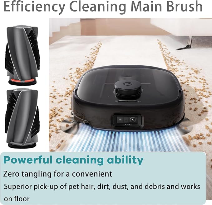 17 Pack Replacement Kits for eufy E25 Omni / E28 Omni Robot Vacuum Cleaner, Accessories Parts with 1 Main Brush, 2 Roller Mop, 6 Side Brushes, 4 Dust Bags, 4 Filters