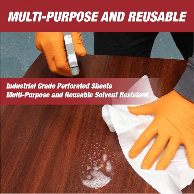 Prep Wipe white Lint Free Cleaning Towels Pack of 300 Sheets, 10" x 14" - Multi-purpose, Reusable, Perforated, Industrial Grade Perforated Sheets (White, Pack of 1)