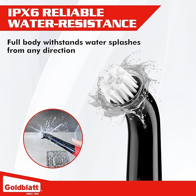 Goldblatt Cordless Electric Spin Scrubber 18-Piece Kit, Power Scrubber with Battery Indicator Light, Waterproof Electric Cleaning Brush for Grout, Tile, Bathroom, Kitchen Cleaning
