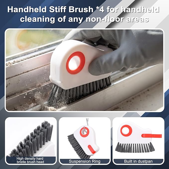 Yiyiring 23 Pcs Window Track Cleaner Tools Set, Window Groove Cleaning Brush Kit for Sliding Door, Sill, Tile Lines, Shutter, Car Vents, Keyboard, Air Conditioner