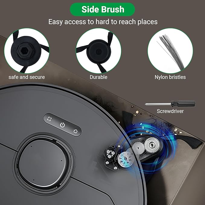 32 Count Replacement Parts for Dreame X40 Ultra/X40 Master/L10s Ultra Gen 3/L40 Ultra & Mova P50 Pro,2 Main Brushes,4 Filters,6 Mop Pads & Dust Bags & Scented Tablets & Side Brushes,1 Cleaning Brush