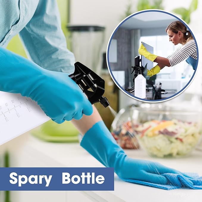 10 Pcs 48 oz Plastic Spray Bottle Bulk Refillable Empty Leakproof Heavy Duty Spray Bottles with Adjustable Nozzle for Cleaning Supplies Mist Bottles Planting (Black,Popular Style)