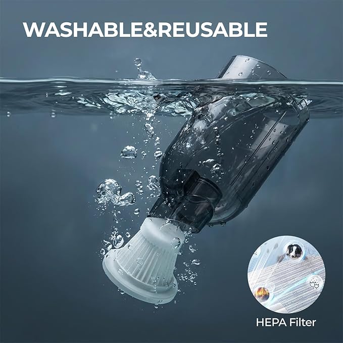 EPROEON EV1395 Cordless Handheld Vacuum Cleaner - 75W 12000Pa Strong Suction, 14-24min Runtime, 0.14L Dust Bin, Multi-Accessories for Stairs, Floors & Narrow Spaces