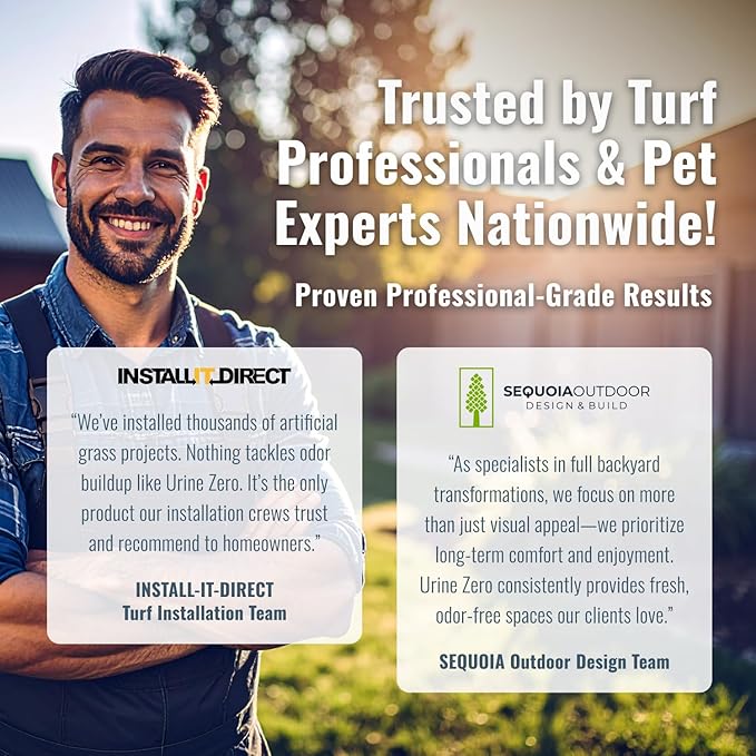 Urine Zero Pet Odor Eliminator – Ready-to-Use 1 Gallon | Powerful Bio-Enzyme Cleaner for Dog & Cat Urine Smell on Artificial Grass, Carpet, Tile, Rugs & More | Pet & Kid Safe