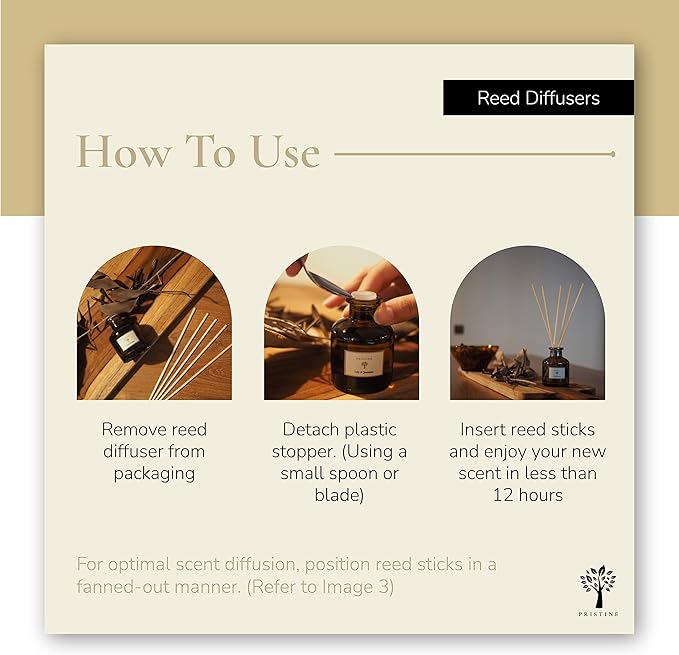 PRISTINE Japanese Ryokan Reed Diffuser for Home | Fresh Lavender, Moroccan Amber Reed Diffuser Set, Oil Diffuser & Reed Diffuser Sticks- Home & Office Decor-Fragrance Gift