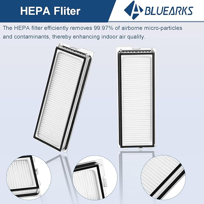 Bluearks 24Pcs Replacement Parts for Roborock Qrevo Curv/Curv S5X/Qrevo Edge/Edge S5A/Qrevo S5V Vacuum Cleaner Accessories,1 Main Brush 4 Side Brush 4 Hepa Filters 6 Vacuum Bags 6 Mop Pads