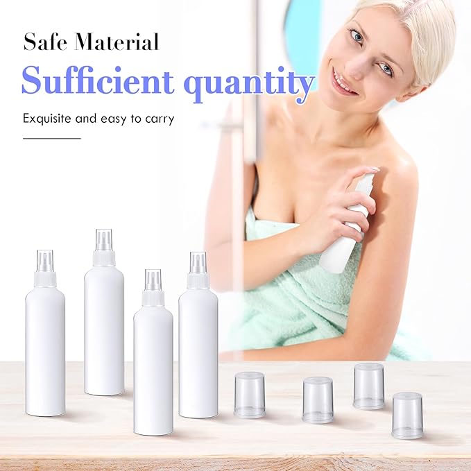 Eccliy 32 Pcs 8 oz Spray Bottles Fine Mist Cleaning Bottles Clear Empty Plastic Travel Sprayer Refillable Sprayer with Cap for Cleaning Solutions Oils Travel Perfumes(White,Colored)