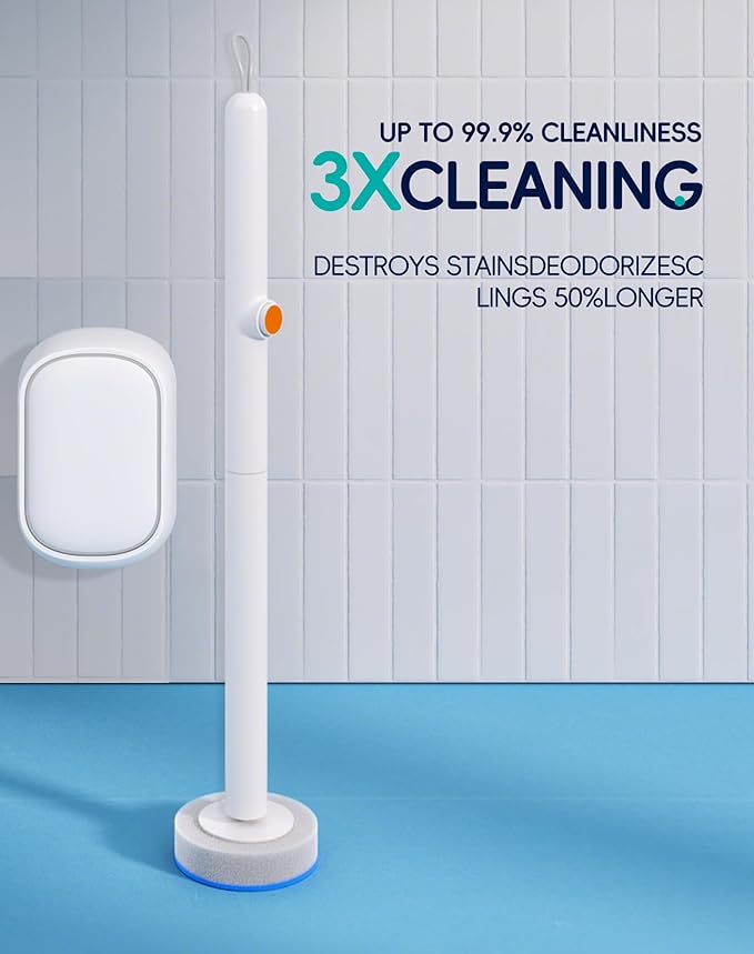 LFBEAR Disposable Toilet Cleaning System - Toilet Wand Kit with 18 High-Performance Refills, Wall Mounted Brush and Holder for Deep Cleaning Bathroom (Brush + 18 Refills)