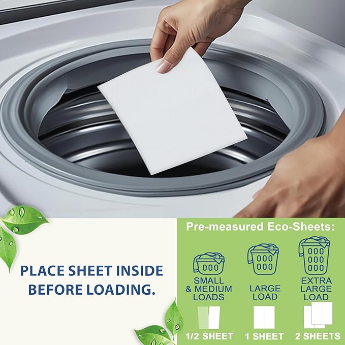 MorningRain Eco Fabric Softener Sheets for Washing Machine - Fragrance-Free, Preservative-Free, Ultra-Concentrated - 30 Sheets for Up to 60 Loads, Anti-Static, Reduces Wrinkles, Softens Clothes