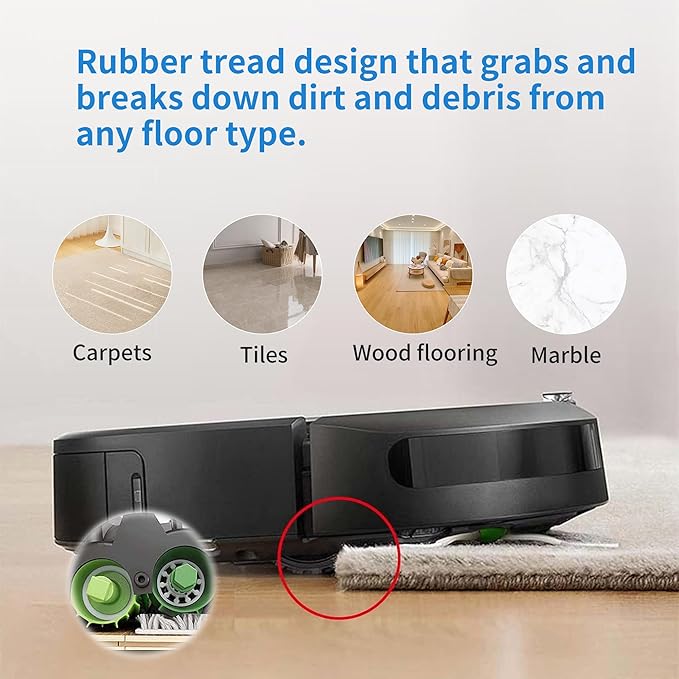 YOKYON 5 Sets of Replacement Roller Brushes/Debris Extractor Compatible for iRobot Roomba i&e&j Series E5 E6 i1 i1+ i7 i7+ i6 i6+ i3 i3+ i4 i4+ i8 i8 J5 J5+ j7 j7+ J9 J9+ Combo Robotics