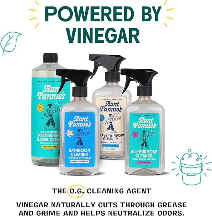 Aunt Fannie's Multi-Surface Vinegar Cleaning Kit: All Purpose Spray, Wipes, and Floor Cleaner (Eucalyptus, Cleaning Bundle)