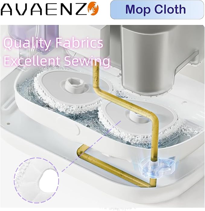 Avaenzo 12 Pack Replacement Mop Pads Compatible with Narwal Freo X/Z Ultra Z10 Freo Pro J3 J4 YJCC012 YJCC015 Microfiber Resuable Mop Cloth Robot Vacuum Cleaner Accessories, White