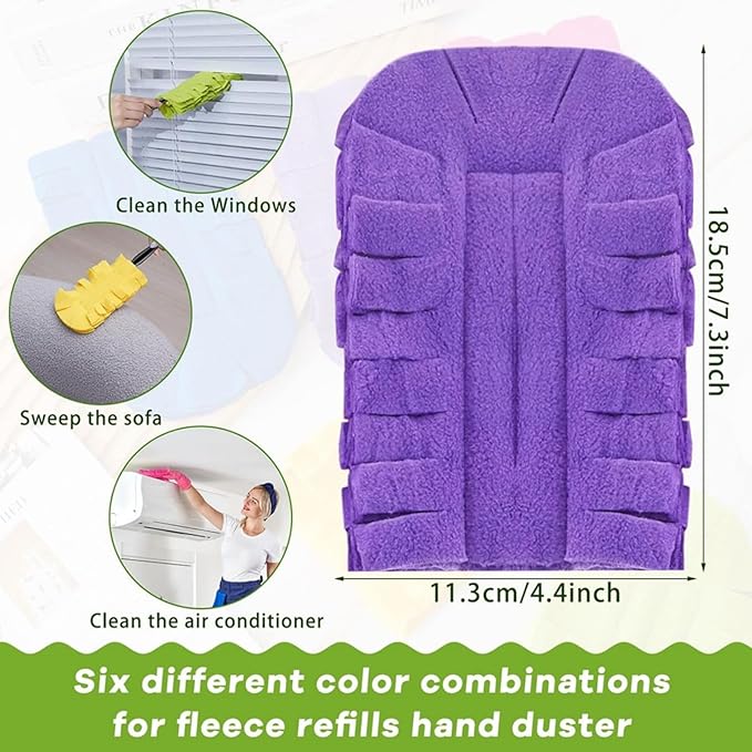 360° Electrostatic Duster Refills — The Sustainable Choice for a Dust-Free Home, Washable & Reusable, High-Density Microfiber (1 Handle + 6 Refills)