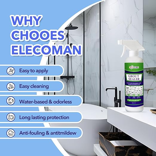 17.6 OZ Heavy Duty Pro Strength Grout Sealer Spray for Tile, Marble, Floors, Bathroom Showers and Countertops. Clear Protector Formula – Penetrating Sealant Offers Superior Waterproof Protection.