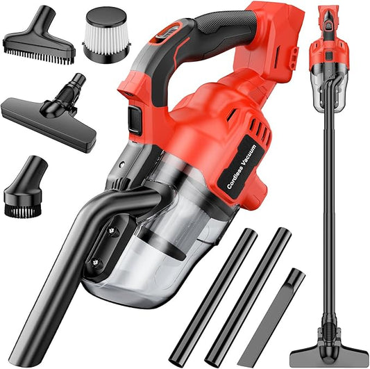 Fledukten Cordless Handheld Vacuum Cleaner Compatible with Milwaukee 18V Battery, 16000Pa Strong Suction, 2 HEPA Filters & 4 Nozzles, Lightweight Portable Vacuum for Car, Home, Garage – Tool Only