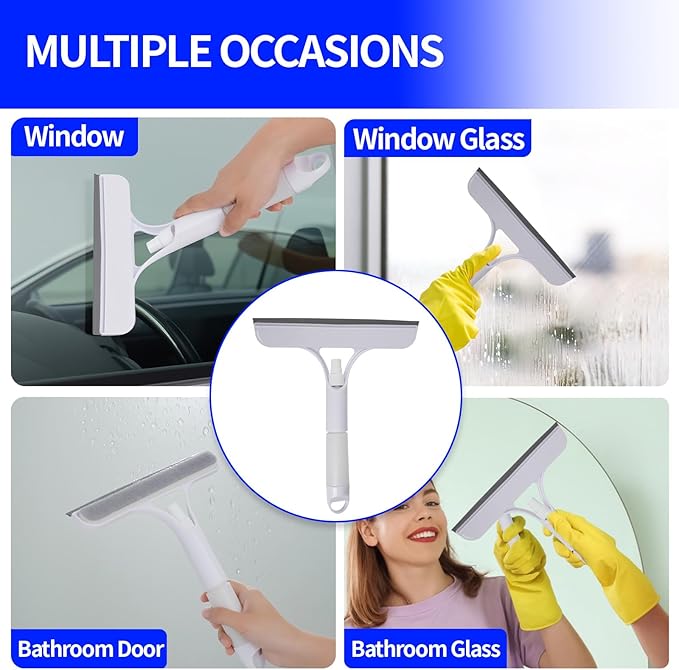 3 in 1 Squeegee for Shower Glass, Window Squeegee with Sprayer 3 in 1 WindowSqueegee Cleaner, Spray WindowSqueegee Cleaner Tool for Car, Home, Kitchen Window