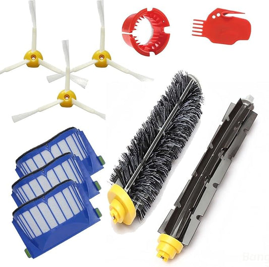 Amyehouse Replacement Parts Kit Bristle Flexible Beater Brush & Aero Vac Filter & Side Brush Compatible with iRobot Roomba 600 Series 595 610 614 618 620 630 640 650 660 680 685 690 692 694 695 Vacuum