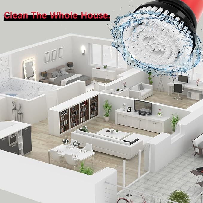 Electric Spin Scrubber Compatible for Milwaukee 18V Battery，8-in-1 Cordless Cleaning Brush & 1000 RPM Battery Powered Scrubber with Adjustable Extension for Bathroom, Kitchen, Car, Floor （No Battery