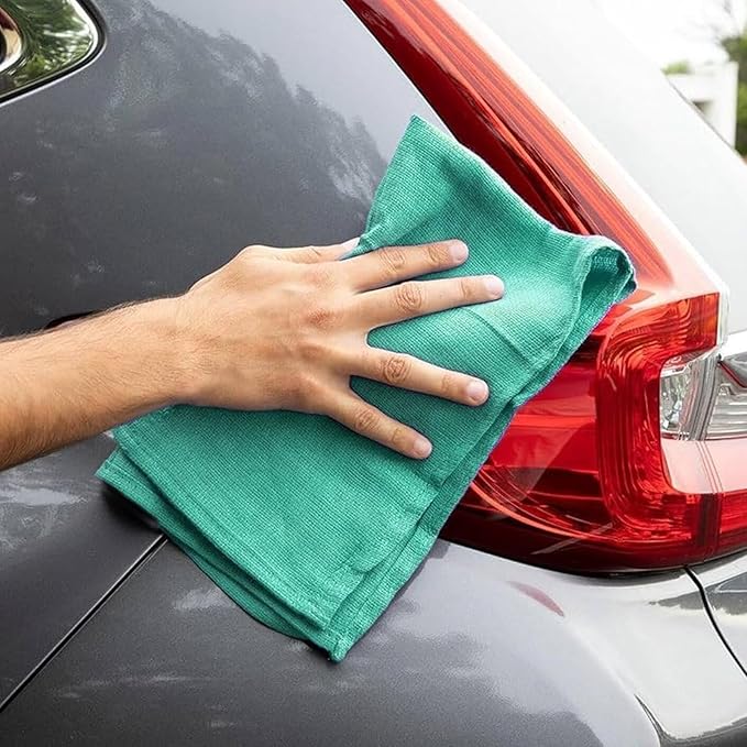 Premium Green Huck Towels – (100 Pack) 15 x 27 inches 100% Cotton Bulk Towel for General Cleaning, Auto Shop, and Hospital Use, Super Absorbent, Machine Washable Cloth