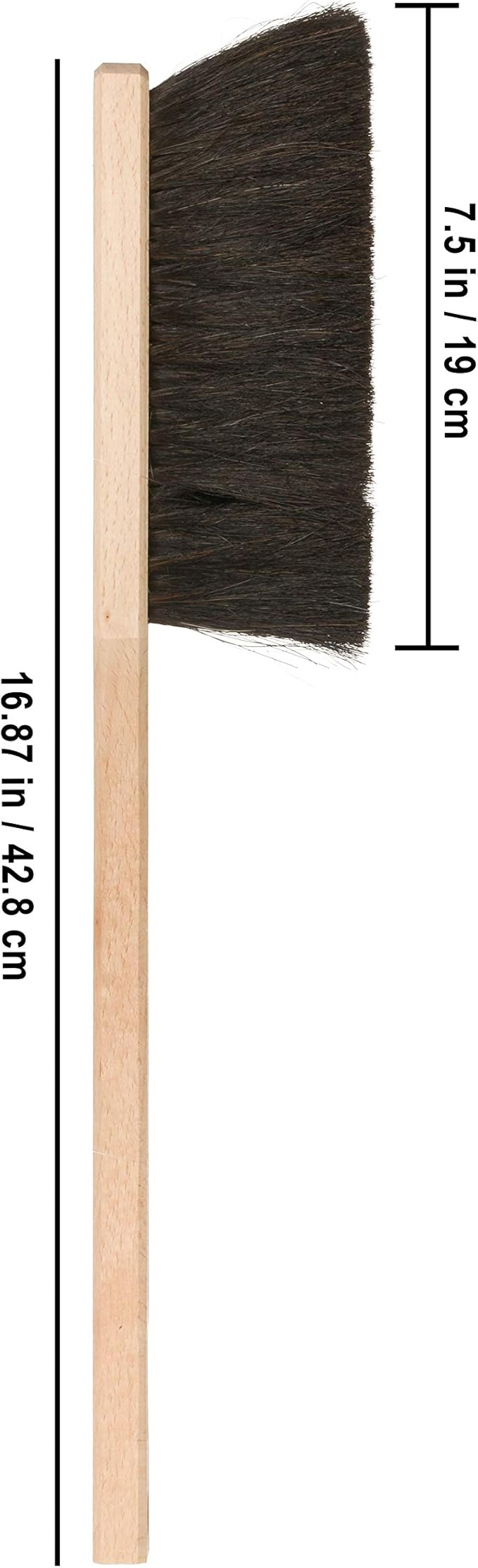 Redecker Horsehair Workshop Brush with Extra-Long Beechwood Handle, Set of 2, Stiff Natural Bristles, 17 inches, Made in Germany