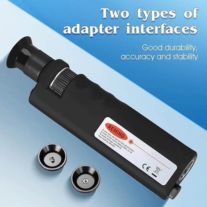 4-Piece Set Fiber Cleaning Tool kit Handheld Fiber Microscope 400x Fiber Magnifying Glass Fiber Jumper end face Cleaning Box one Click Fiber Cleaning Pen