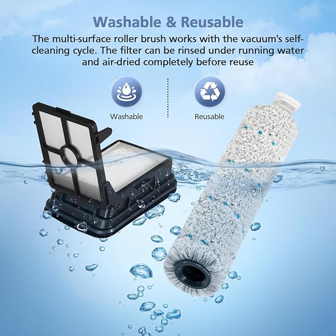 3 Pack Multi-Surface Brush Rolls 2787 and Vacuum Filters 1866 Compatible with Bissell CrossWave Max 2554 2554A 2590 2593 2596, for HydroSteam Plus 35151 3515 35152 3513 3518, Part 1618638 & 1608684