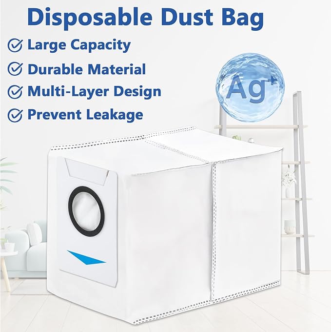 21 Pack T30S Replacement Parts for ECOVACS DEEBOT T30S, T30S AI, T30S Pro, T30S Care Robot Vacuum Accessories Kit, 1 Main Brushes, 4 HEPA Filters, 4 Mop Cloth Pads, 6 Dust Bags, 6 Side Brushes