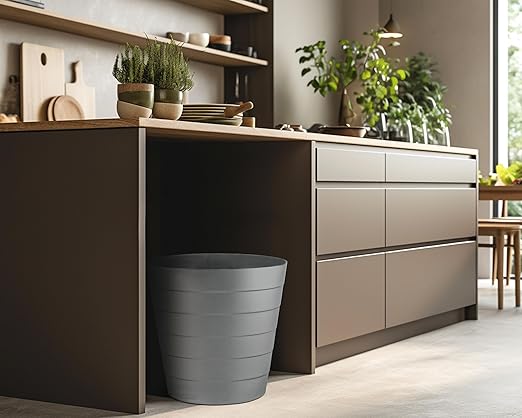 Small Trash Can (1.3 Gallons), Dorm Trash Can, Heavy Duty Dust Bin, Mini Garbage Can for Bedroom, Plastic Wastebasket, Bathroom Wastebasket (Black) Round Paper Trashcan, Office Trash Bin