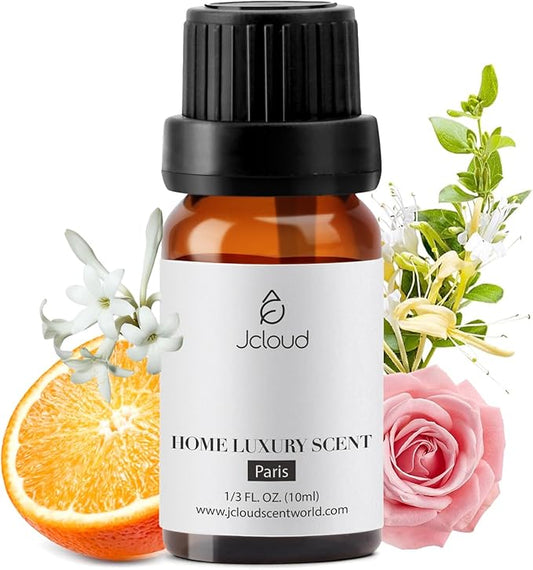 JCLOUD Paris Essential Oil for Diffuser - Hotel Diffuser Oil & Home Luxury Scents - Pure Aromatherapy Diffuser Oil with Rose, Jasmine and Honeysuckle, Natural & Pet Safe - 10mL
