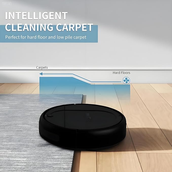 3-in-1 Robot Vacuum and Mop | 4500Pa Suction, Tangle-Free Brush, 120 Min Runtime for Whole-Home Cleaning, Ultra-Slim, Low Noise, Smart Navigation, Ideal for Pet Hair & Hard Floors (Black)