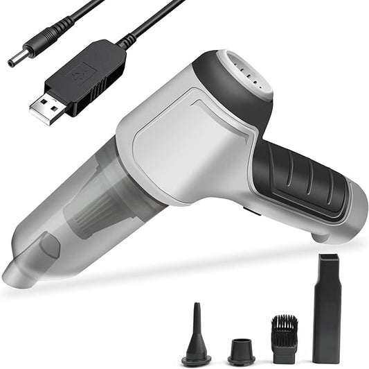 GajetNest Handheld Mini Portable Compact Car Vacuum Cleaner & Blower 2-in-1 with HEPA Filter, Lightweight Design, 25-Minute Running Time, Cordless Rechargeable Crevice Tool - 9000 PA Suction