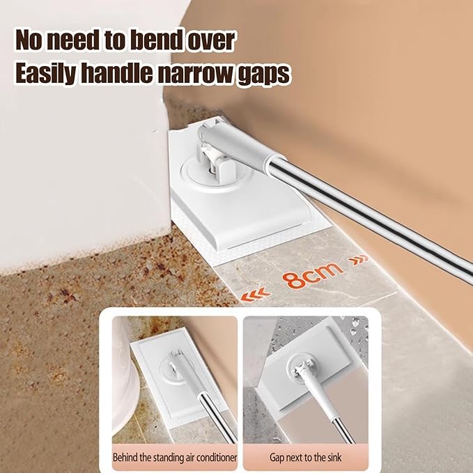Snap Grip Mini Mop,Convenient Cloth Changing Mini Mop,Retractable Gap Dust Cleaner Flat Mops with Locking Head &Sweeping Cloths,（1mop + 5random Color Rags (Purple)
