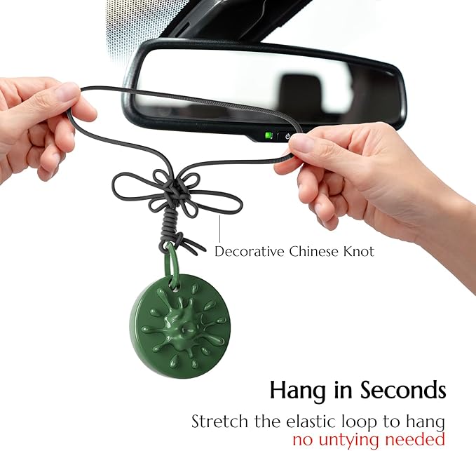 Car Air Freshener Hanging Essential Oil Diffuser with Bead Release Design, 40+ Days Long Lasting Scent for Men & Women, 7 Original + 14 Refills for Car/Home/Office, Freesia