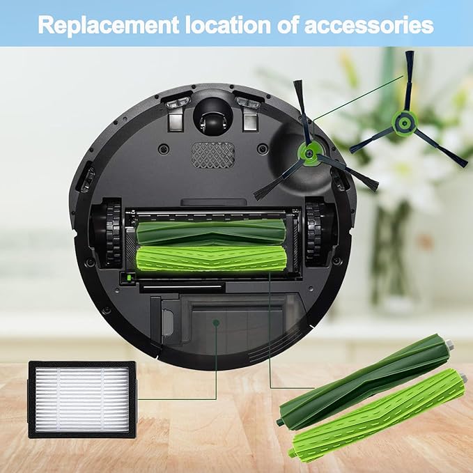 Replacement Parts Accessories for iRobot Roomba i3 i3+ i7 i7+ i4+ i5 i5+ j5 j5+ i6 i6+ i8 i8+ i2 J7 E5 E6 E7 I&J&E Series Vacuum Cleaner,1 Roller Brushes,3 Filters,3 Side Brushes