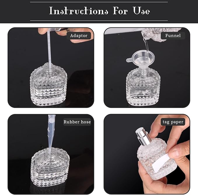 2 Pack Refillable Spray Perfume Bottles, 50ML Clear Thick Glass Empty Perfume Bottles, Perfume Atomizer Travel Cologne Sprayer Bottles
