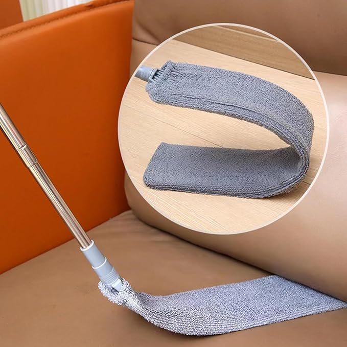 TopHomer 5 Pieces Retractable Gap Dust Cleaner Brush with Washable and Removable Duster Cloth for Cleaning Under Appliances Furniture Couch Fridge (Navy Blue)