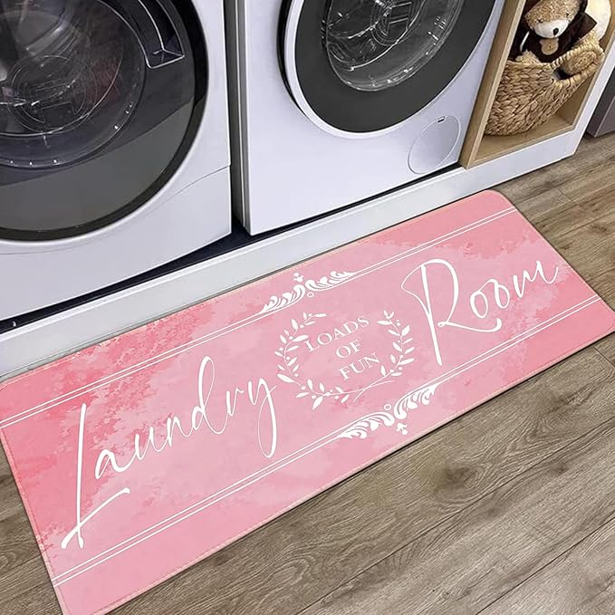 Laundry Room Rug Runner 24"X72" Non Slip Farmhouse Mats Organization and Washable Floor Long Rugs for Laundry Room Accessories Mudroom Kitchen Bathroom Area Rugs Decor