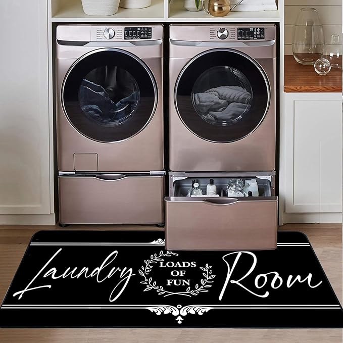 Laundry Room Rug Runner 24"X72" Non Slip Farmhouse Mats Organization and Washable Floor Long Rugs for Laundry Room Accessories Mudroom Kitchen Bathroom Area Rugs Decor