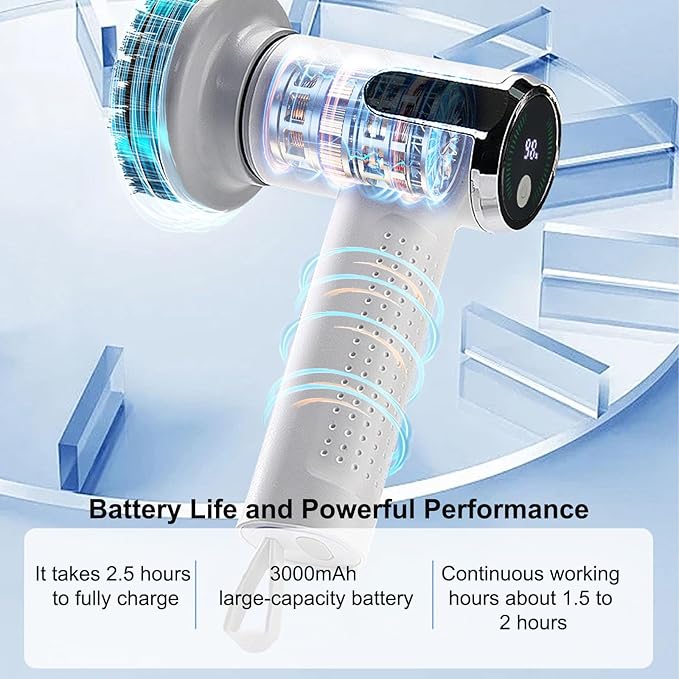 Aminleter Electric Spin Scrubber Cordless Cleaning Brush with Replaceable Brush Heads, Rechargeable Power Scrubber for Bathroom Shower Floor Window Tub Sink