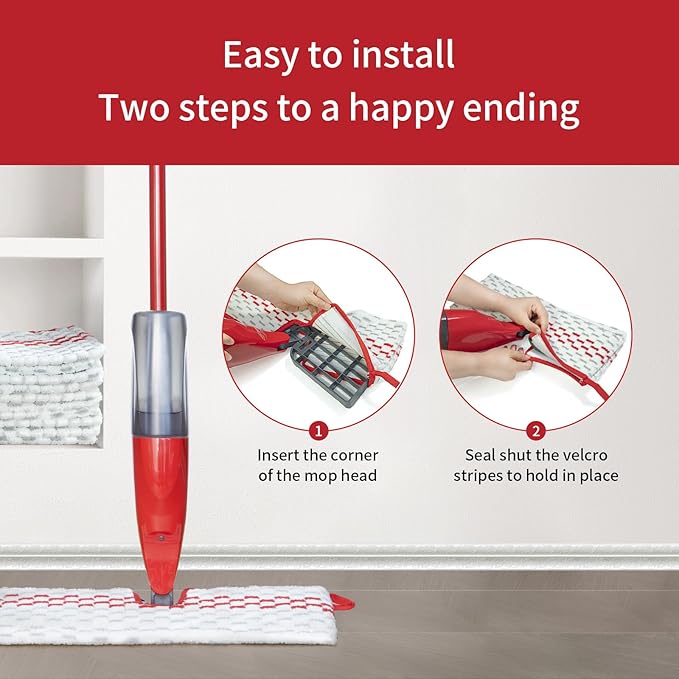 4 Pack Microfiber Spray Mop Pads Compatible with ProMist MAX Replace Head